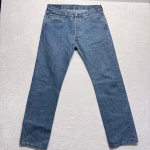 Levi's 501 Original Fit Button Fly Jeans Medium Wash Denim‎ Size 36x32